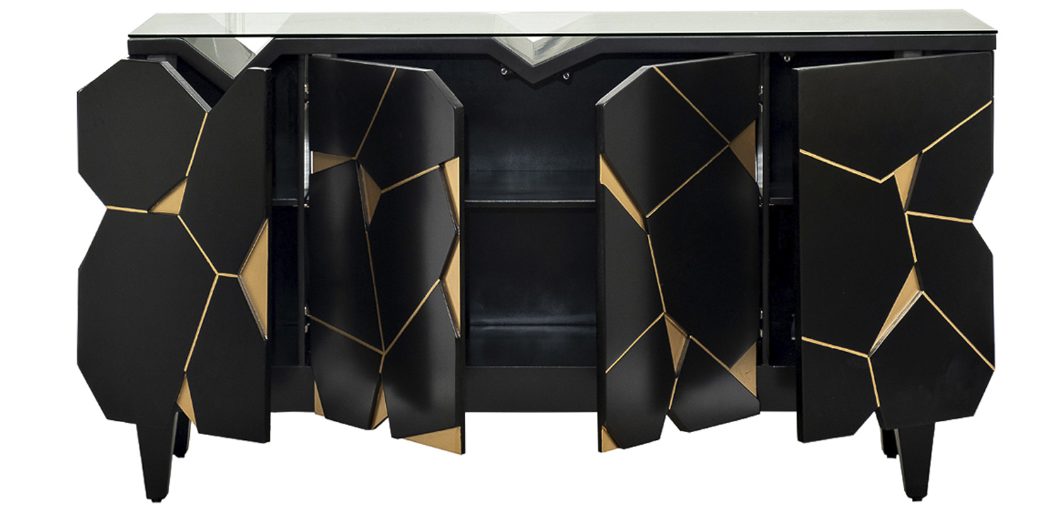 Комод геометрический декор Mosaik Chest of drawers Черный - фото