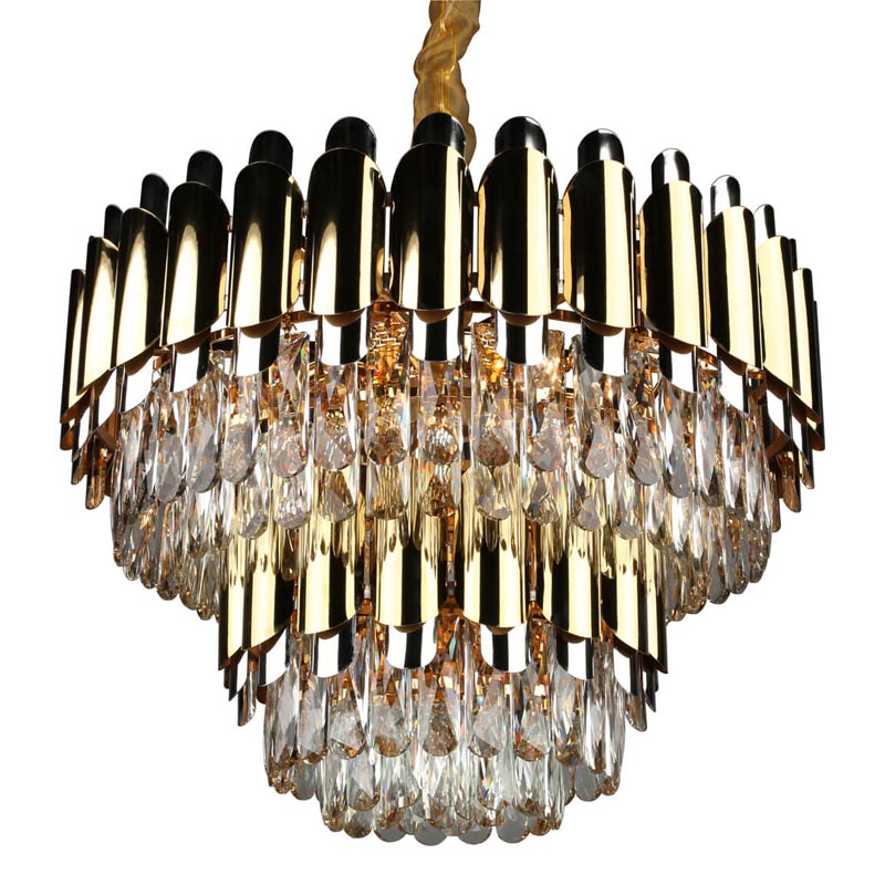 Люстра Gibrien Crystal Chandelier Прозрачный (Transparent) Золотой в Перми | Loft Concept 