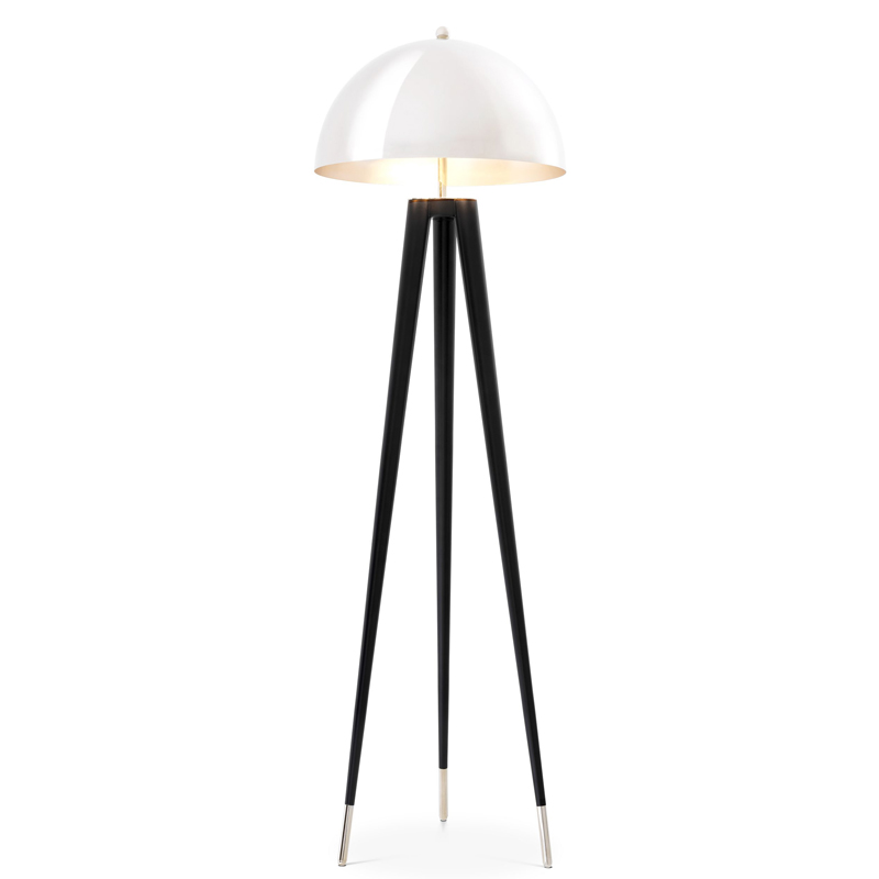 Торшер Eichholtz Floor Lamp Coyote Nickel Никель Черный в Перми | Loft Concept 