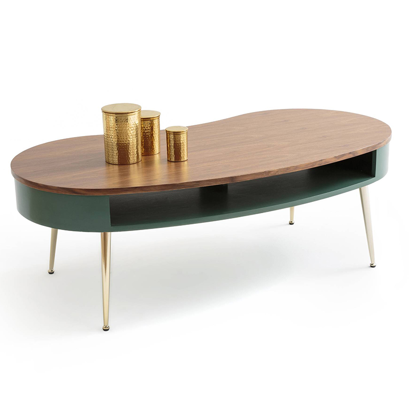 Кофейный стол Torborg Coffee Table Орех Изумрудный Золотой в Перми | Loft Concept 