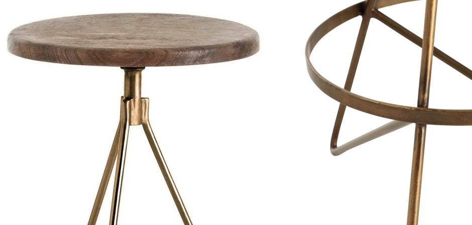 Барный стул Industrial Vintage Brass Iron Swivel Bar Stool Барный стул Industrial Vintage Brass Iron Swivel Bar Stool - Loft-Concept в Перми