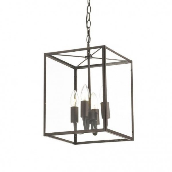 Подвесной светильник Loft Industrial Ortogonal Pendant Cube Brown 4 Прозрачное Стекло Коричневый в Перми | Loft Concept 