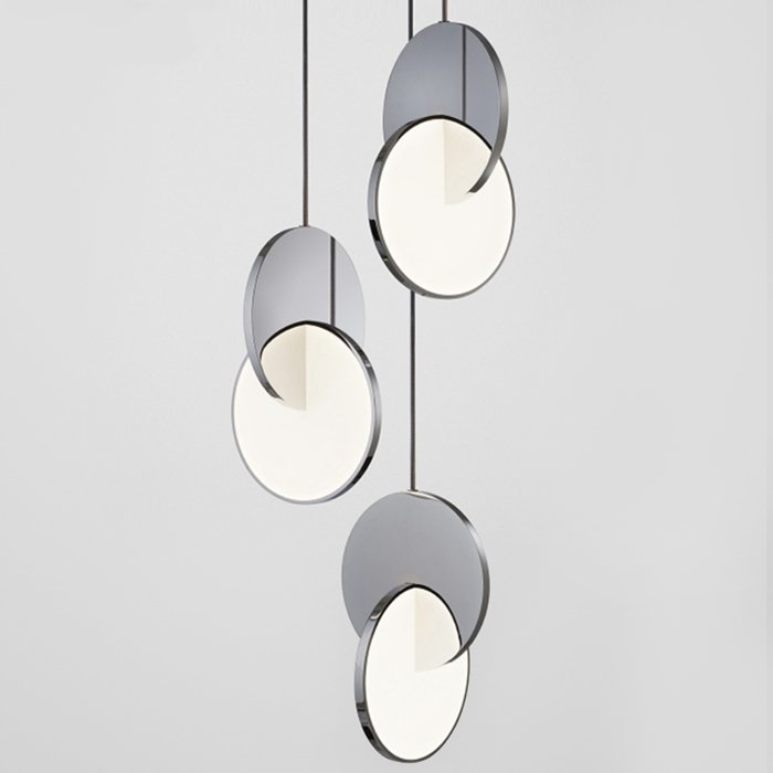 Подвесной светильник Eclipse Pendant Light Хром Белый в Перми | Loft Concept 