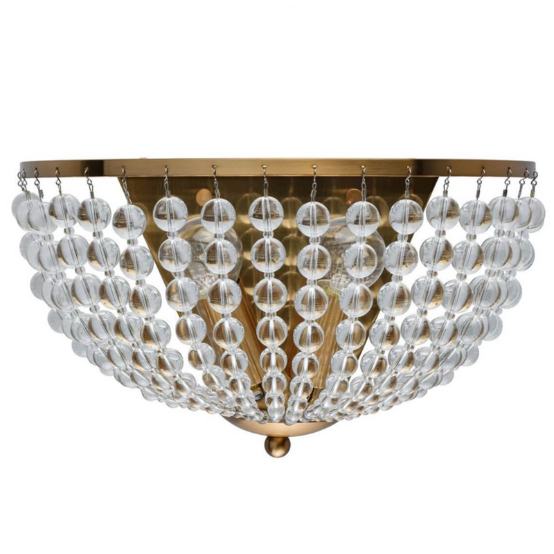 Бра Virginia Clear Beads Wall Lamp Gold Золотой Прозрачное Стекло в Перми | Loft Concept 