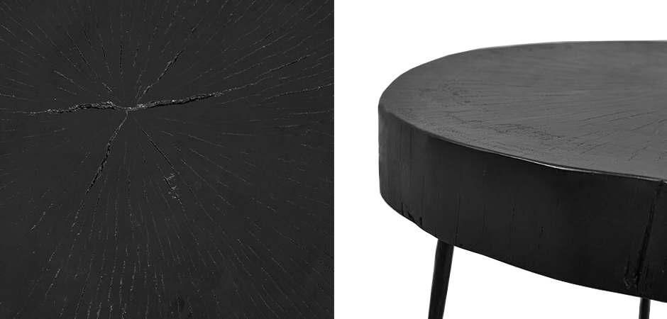 Приставной стол Saw Cut Black Wood Side Table Приставной стол Saw Cut Black Wood Side Table - Loft-Concept в Перми