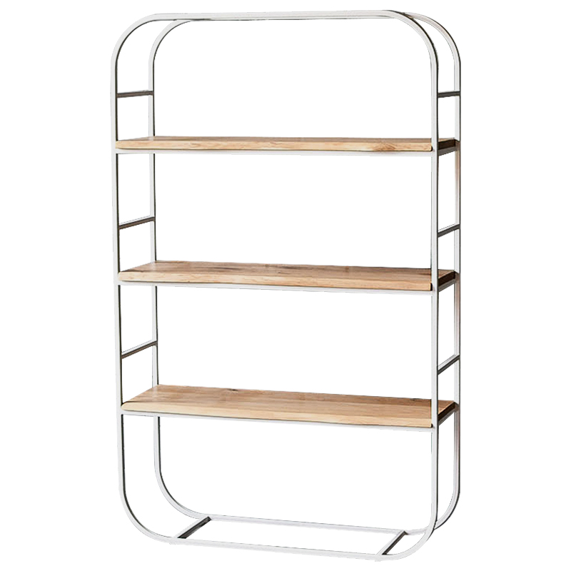 Стеллаж Fulton Industrial Metal Rust Rack Древесина Белый в Перми | Loft Concept 