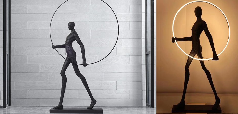 Торшер Man carries light circle Торшер Man carries light circle - Loft-Concept в Перми