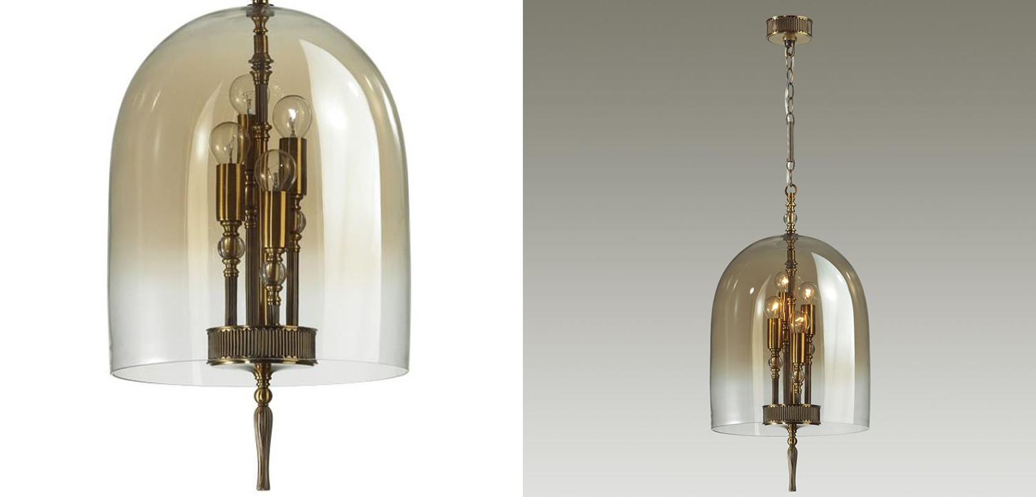 Подвесной светильник Glass Dome Bronze 32 - фото