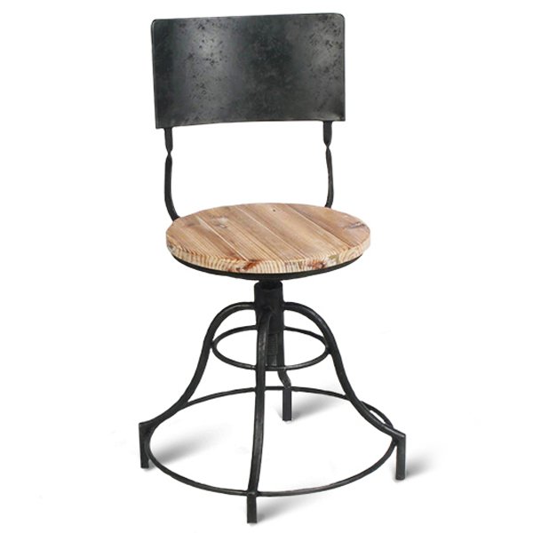 Барный стул Industrial Barstool Vintage Black Винтажный черный Коричневый в Перми | Loft Concept 