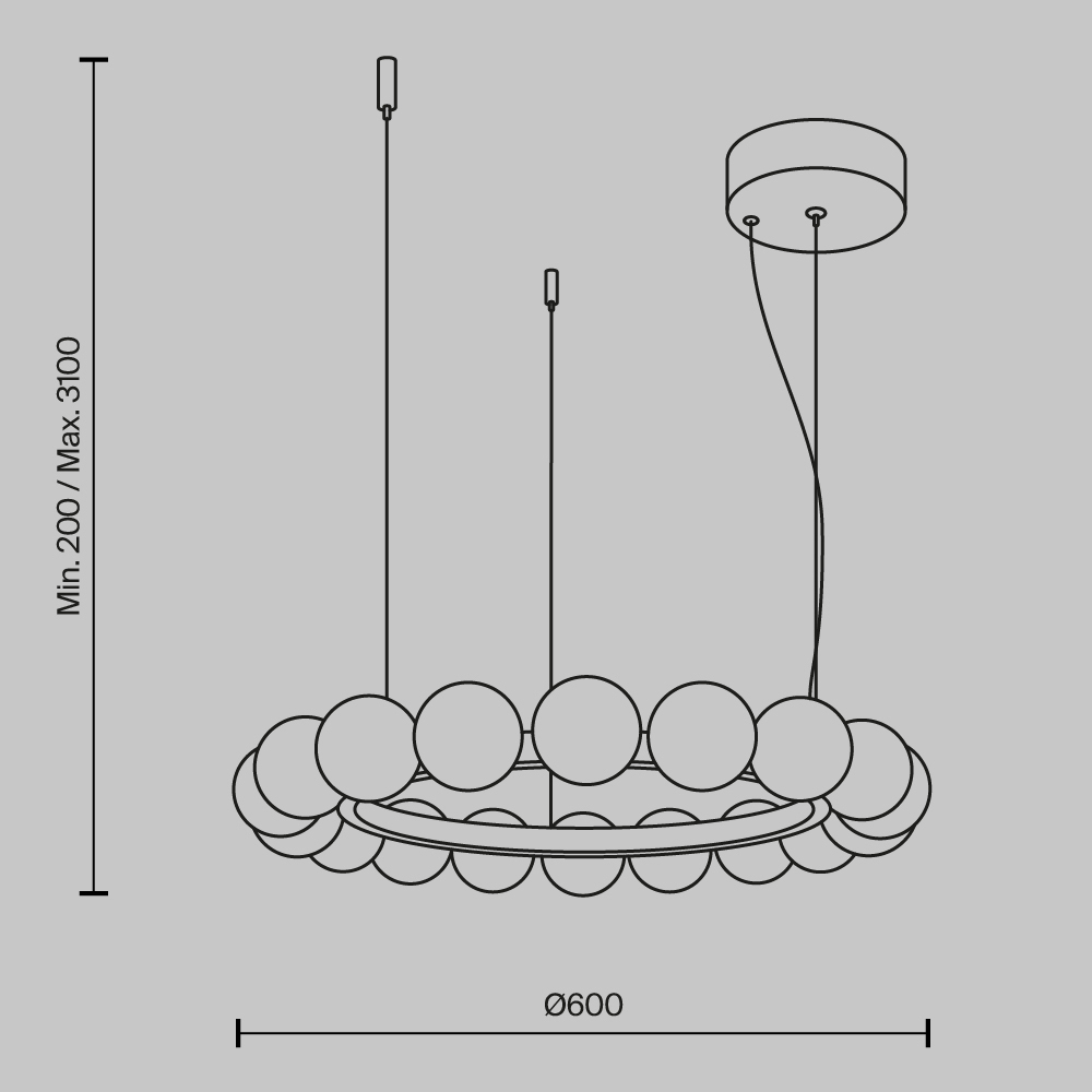 Люстра подвесная Ambre 3000К в Перми