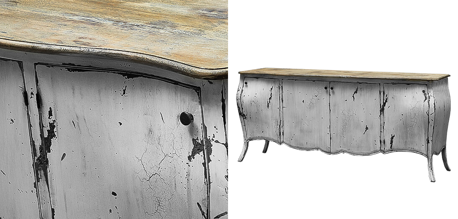 Комод длинный в стиле прованс White Vintage Commode Белый Комод длинный в стиле прованс White Vintage Commode Белый - Loft-Concept в Перми
