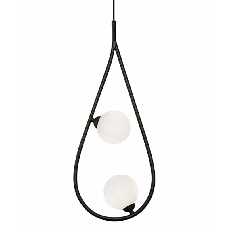 Люстра Marcan 2 Ball Chandelier Black Черный Белый в Перми | Loft Concept 