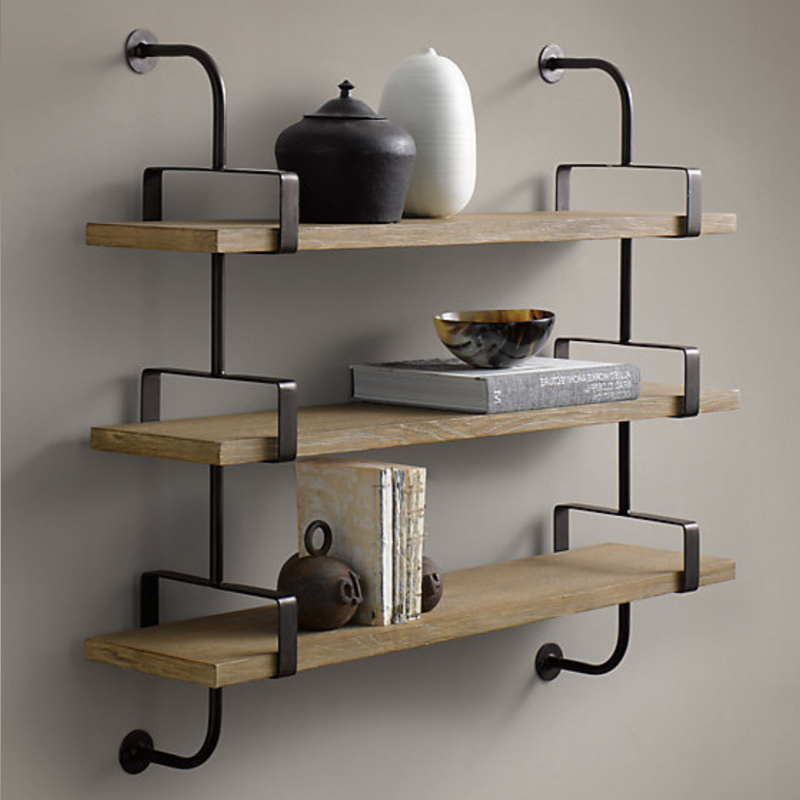 Полка из Дуба RH SHELVING & LEDGES 105 см Графит в Перми | Loft Concept 