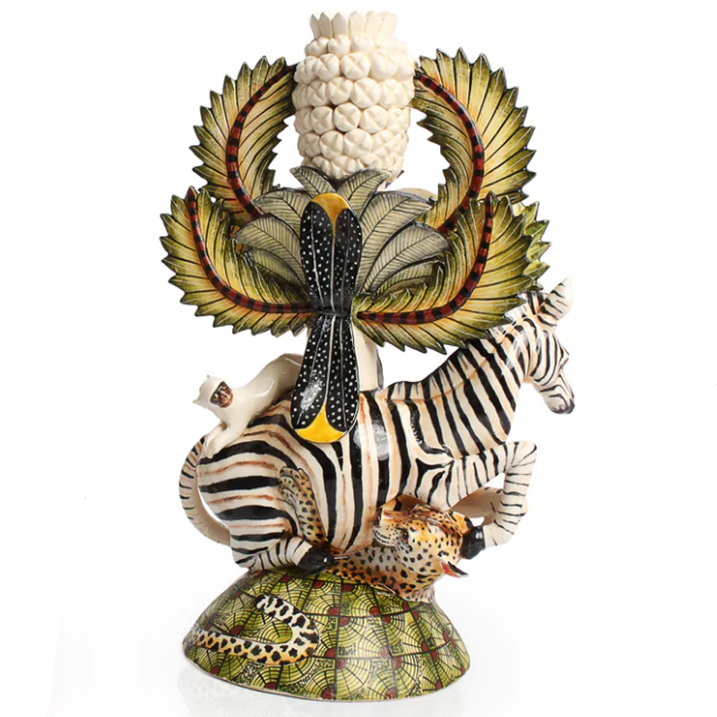 Подсвечник Зебры Zebra and Leopard Candle Holders Зеленый в Перми | Loft Concept 