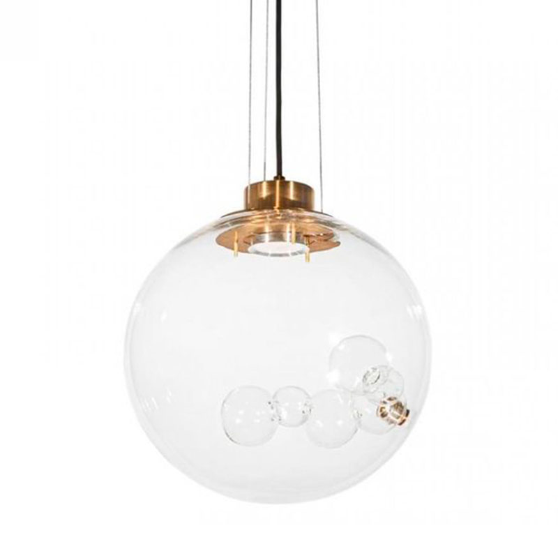 Подвесной светильник Lamps Inside Bubbles side round Золотой Прозрачный в Перми | Loft Concept 