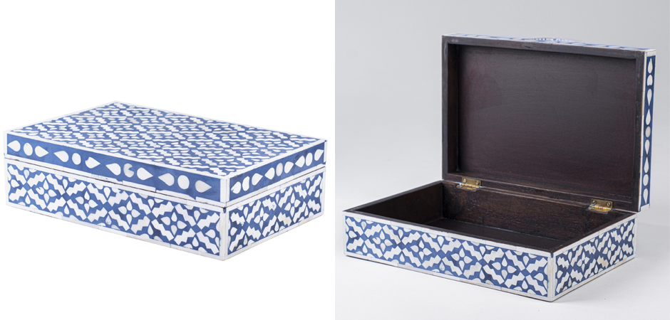 Шкатулка инкрустация костью Pattern Inlay Box Indigo Шкатулка инкрустация костью Pattern Inlay Box Indigo - Loft-Concept в Перми