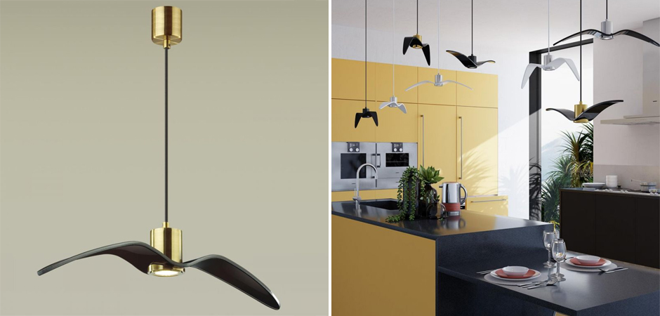 Подвесной светильник Seagull Average Gold черный Подвесной светильник Seagull Average Gold черный - Loft-Concept в Перми