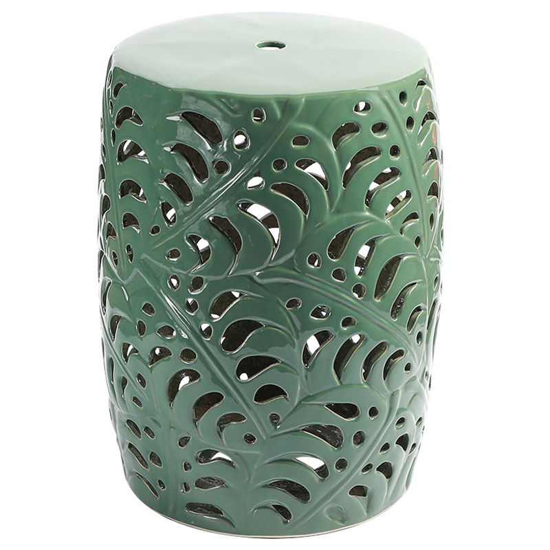 Керамический табурет Green Leaves Ceramic Stool Зеленый шалфей в Перми | Loft Concept 