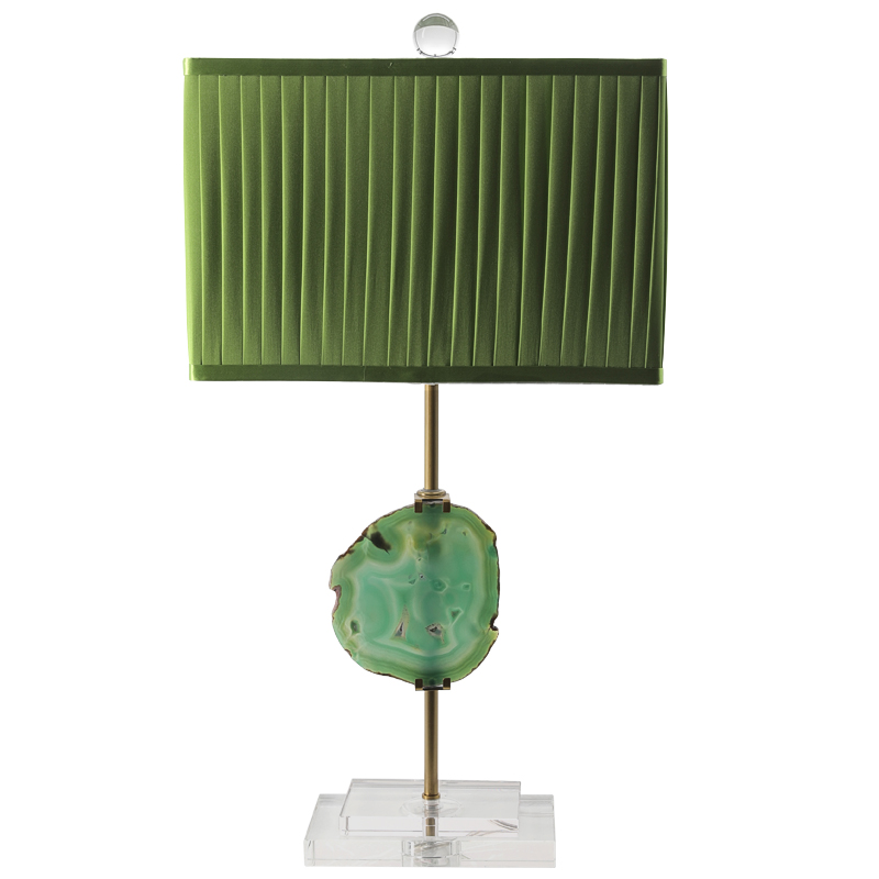 Настольная лампа Green Agate Design Table Lamp Зеленый Латунь Прозрачное Стекло в Перми | Loft Concept 