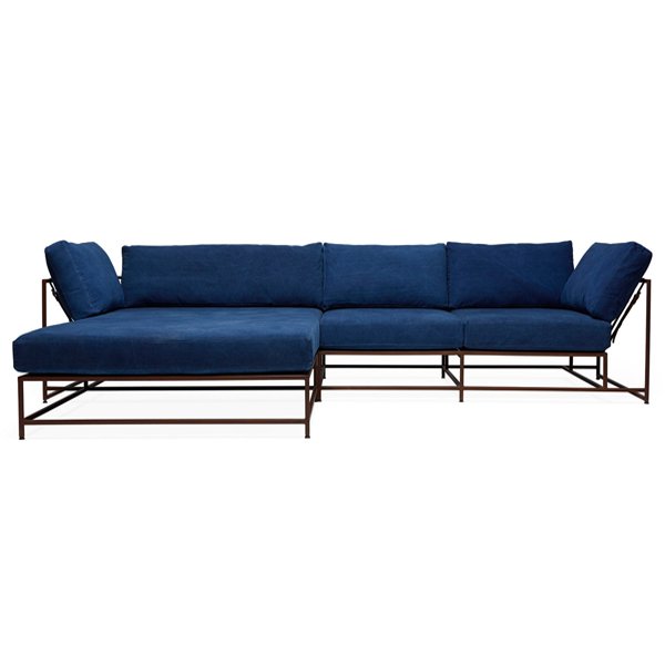 Угловой диван Indigo Denim and copper Sectional sofa  Индиго в Перми | Loft Concept 