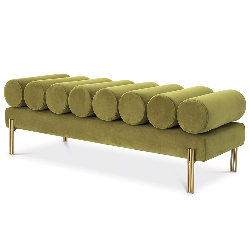 Банкетка Eichholtz Bench Oxley Green Зеленый Латунь в Перми | Loft Concept 