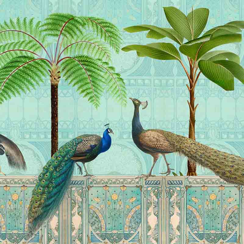 Обои ручная роспись Chinoiserie Palace Of Birds Tropical  в Перми | Loft Concept 