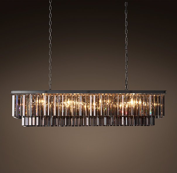 Люстра RH 1920s Odeon Smoke Glass Fringe Black iron 125 Черный в Перми | Loft Concept 