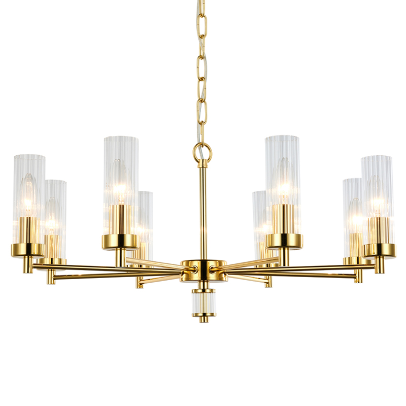 Люстра Jeanette Chandelier Gold 66 Глянцевое золото Прозрачный в Перми | Loft Concept 