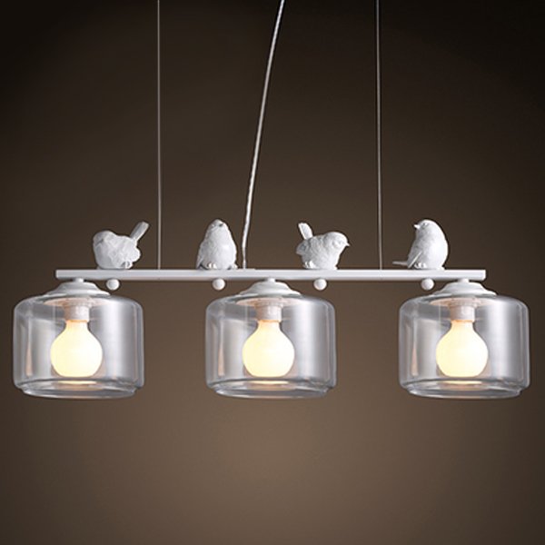 Светильник Provence Bird Pendant Line 3 cylinder Белый в Перми | Loft Concept 