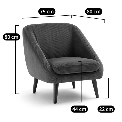 Кресло серое Pauley Grey Armchair в Перми