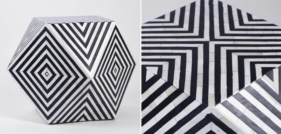 Табурет Geometric Cube Table Инкрустация кость Табурет Geometric Cube Table Инкрустация кость - Loft-Concept в Перми