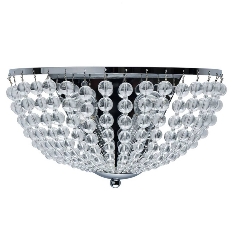 Бра Virginia Clear Beads Wall Lamp chrome Хром Прозрачное Стекло в Перми | Loft Concept 