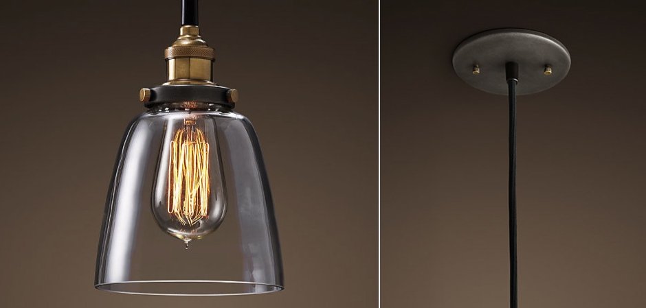 Подвесной светильник Loft Clear Glass Cloche Подвесной светильник Loft Clear Glass Cloche - Loft-Concept в Перми
