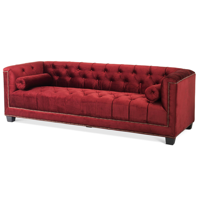 Диван Eichholtz Sofa Paolo red Красный Черный Коричневый в Перми | Loft Concept 