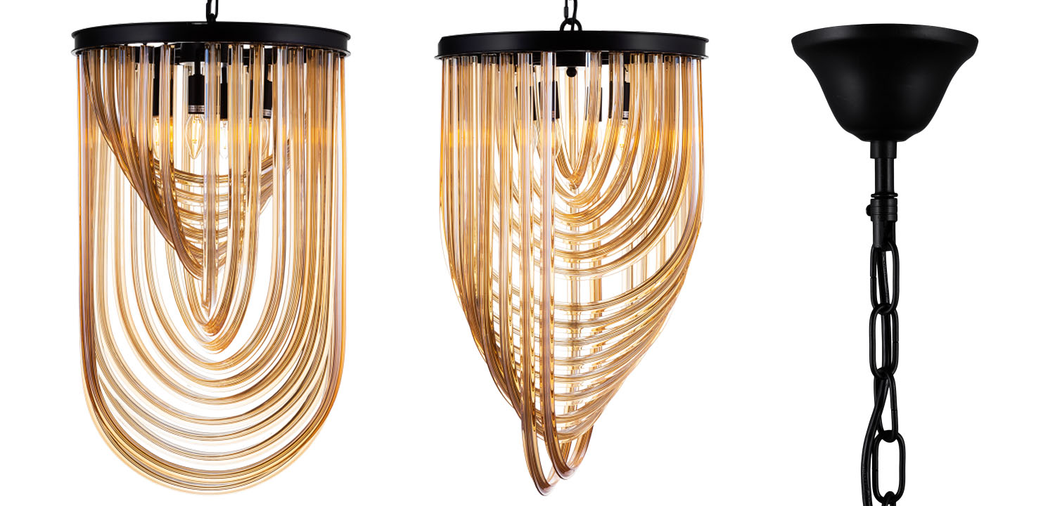 Люстра Retro FROZEN GLASS amber 45 - фото