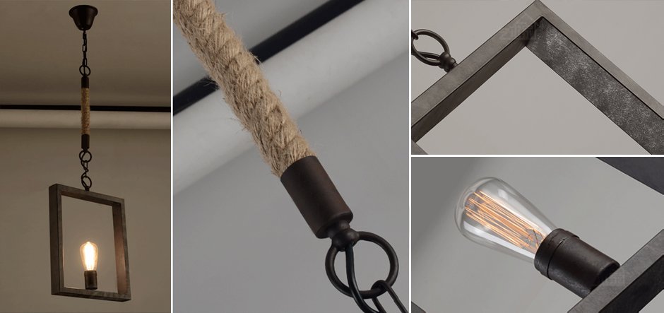 Подвесной светильник Quadrate Loft Rope Light Подвесной светильник Quadrate Loft Rope Light - Loft-Concept в Перми