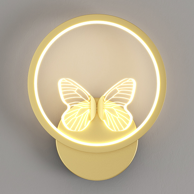 Бра Butterfly Gold Circle Wall Lamp Прозрачный Золотой в Перми | Loft Concept 