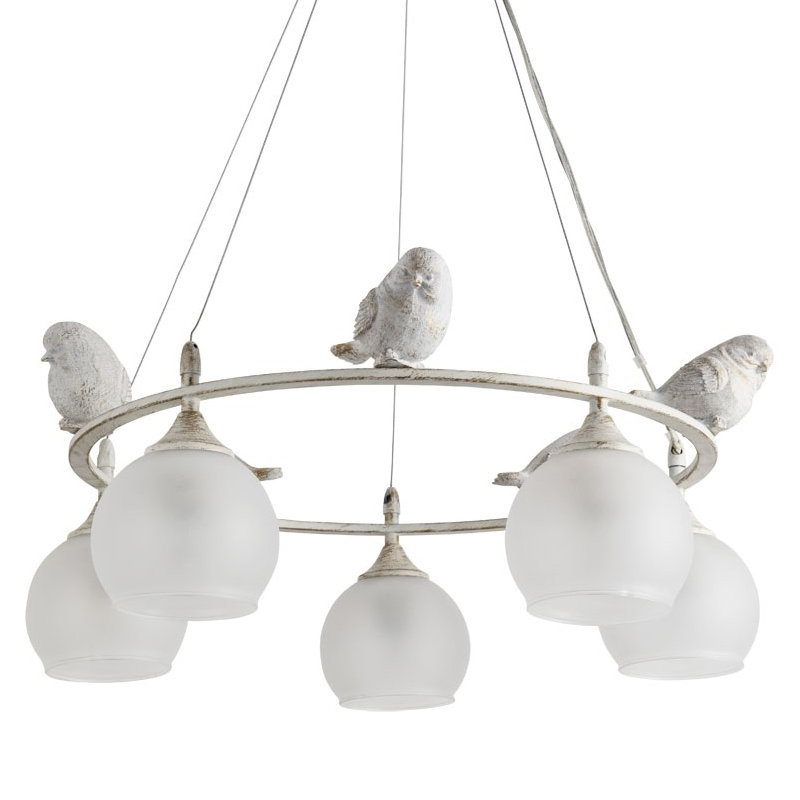 Люстра Provence Bird Chandelier white Белое матовое стекло Золотой Белый в Перми | Loft Concept 