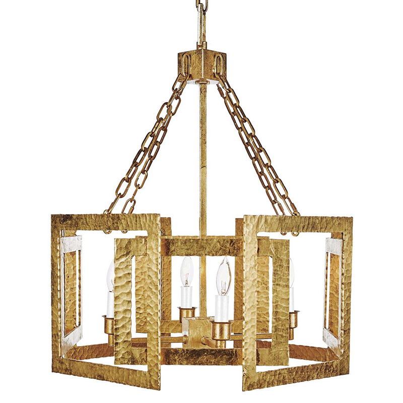 Люстра Textured Cage Pendant Lamp Gold Chandelier Золотой в Перми | Loft Concept 