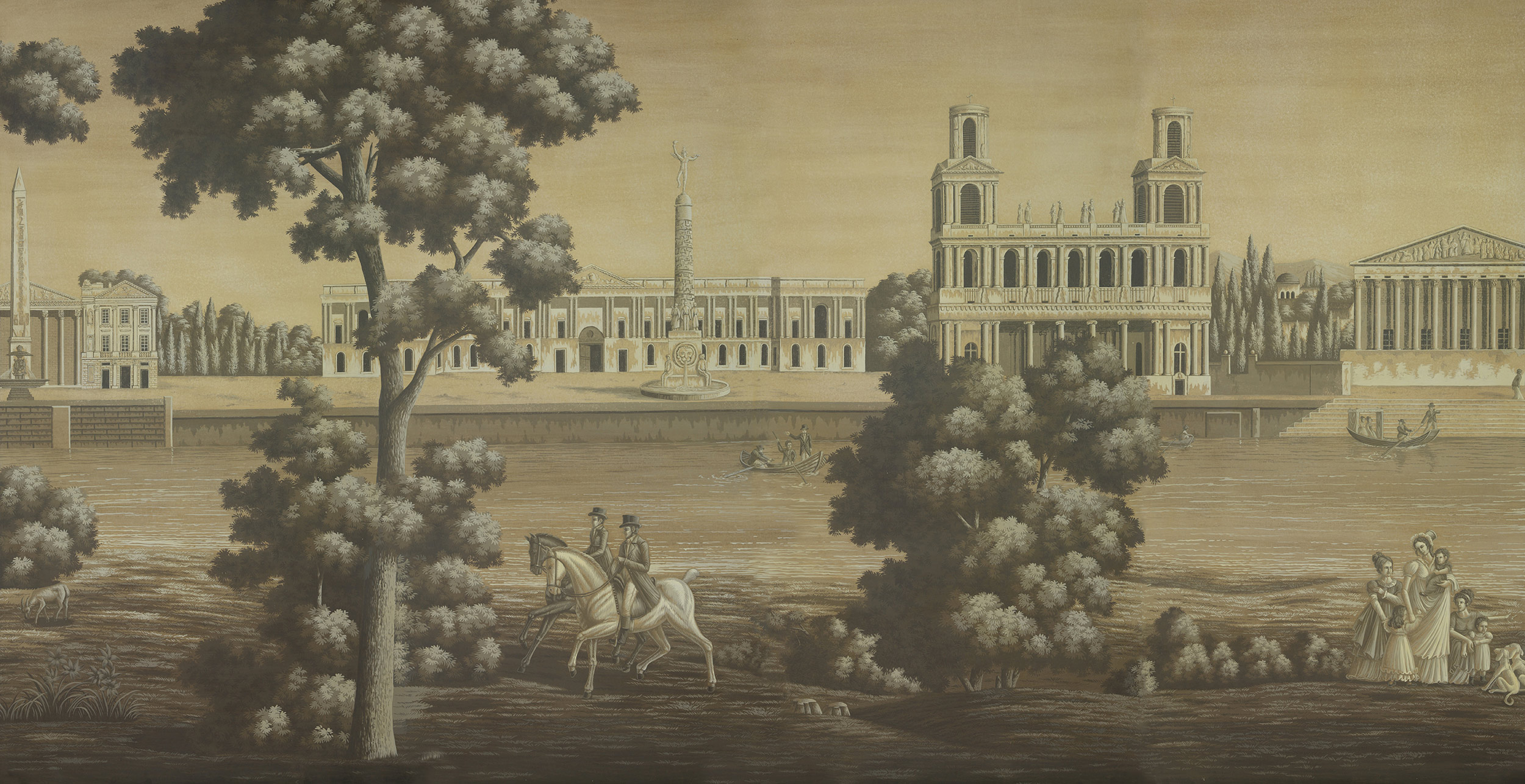 Обои ручная роспись Monuments of Paris Eau Forte on antique scenic Xuan paper Обои ручная роспись Monuments of Paris Eau Forte on antique scenic Xuan paper - постер Loft-Concept в Перми