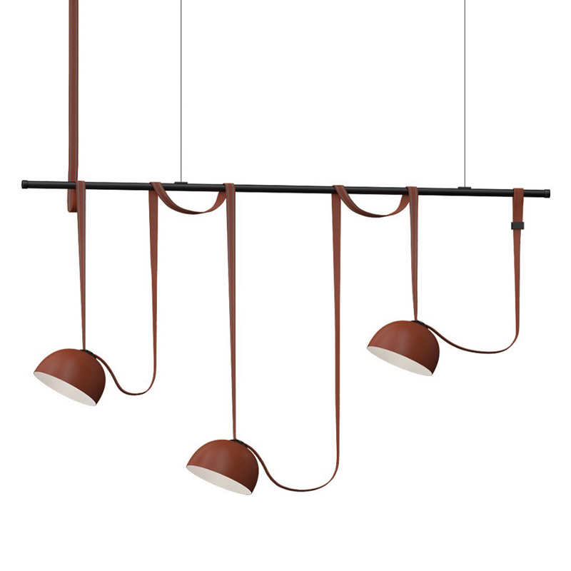 Комплект ременной трековой системы из трех светильников Flos Wireline Lighting Коричневый Черный Комплект ременной трековой системы из трех светильников Flos Wireline Lighting Коричневый Черный в Перми | Loft Concept