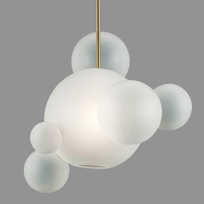 Подвесной светильник GIOPATO & COOMBES BOLLE BLS LAMP white glass 6 Золотой Белый в Перми | Loft Concept 