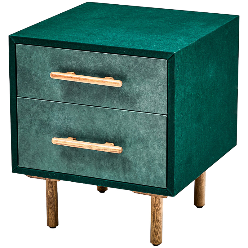 Тумба Smoky Green Nightstand Изумрудный Древесина в Перми | Loft Concept 