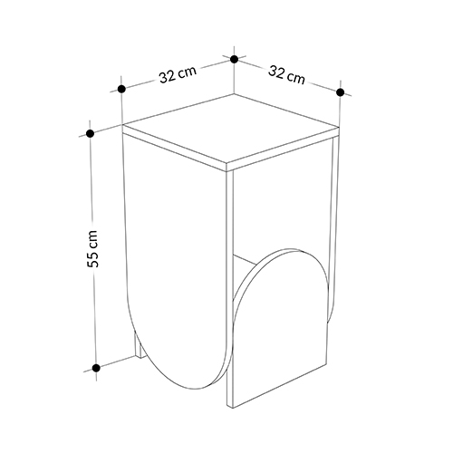 Стол приставной с овальными элементами бело-бежевого цвета NUN SIDE TABLE WHITE LIGHT MOCHA в Перми