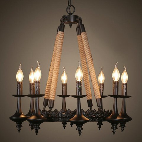 Люстра 8-Light Rustic Chandelier Черный в Перми | Loft Concept 