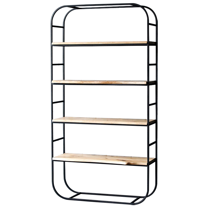 Стеллаж Dawood Industrial Metal Rust Rack Древесина Черный в Перми | Loft Concept 