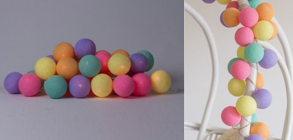 Гирлянда хлопковые фонарики Сotton Ball Ice Cream - Loft-Concept в Перми