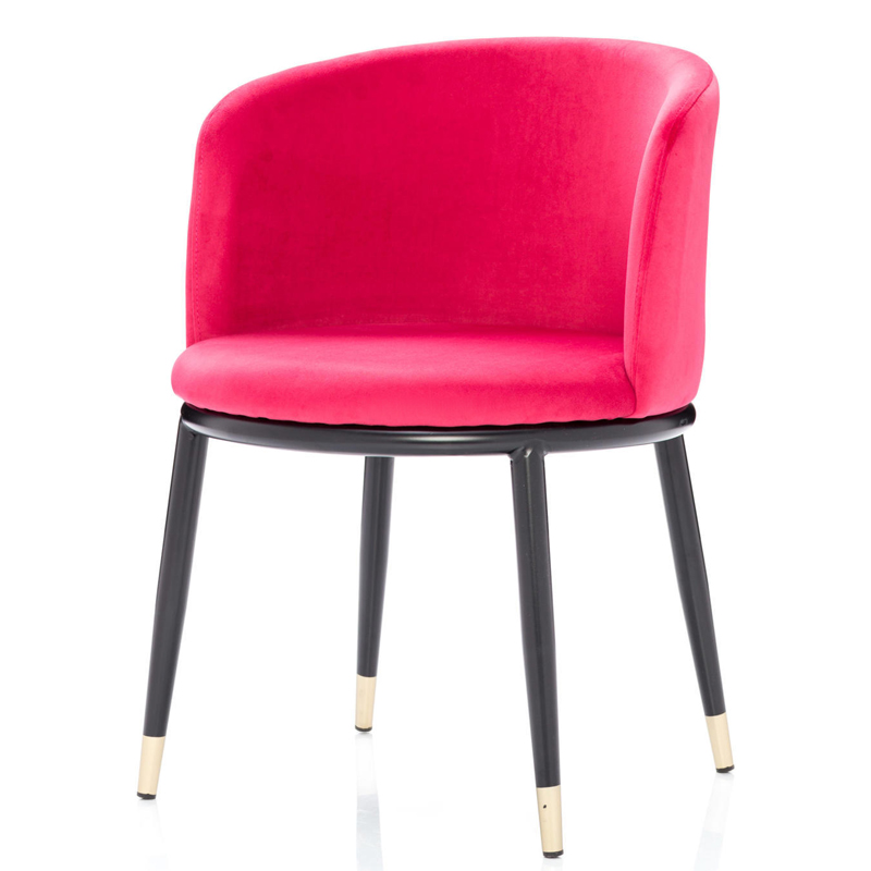 Стул Dining Chair Foucault Crimson Малиновый (Crimson) Черный Золотой в Перми | Loft Concept 