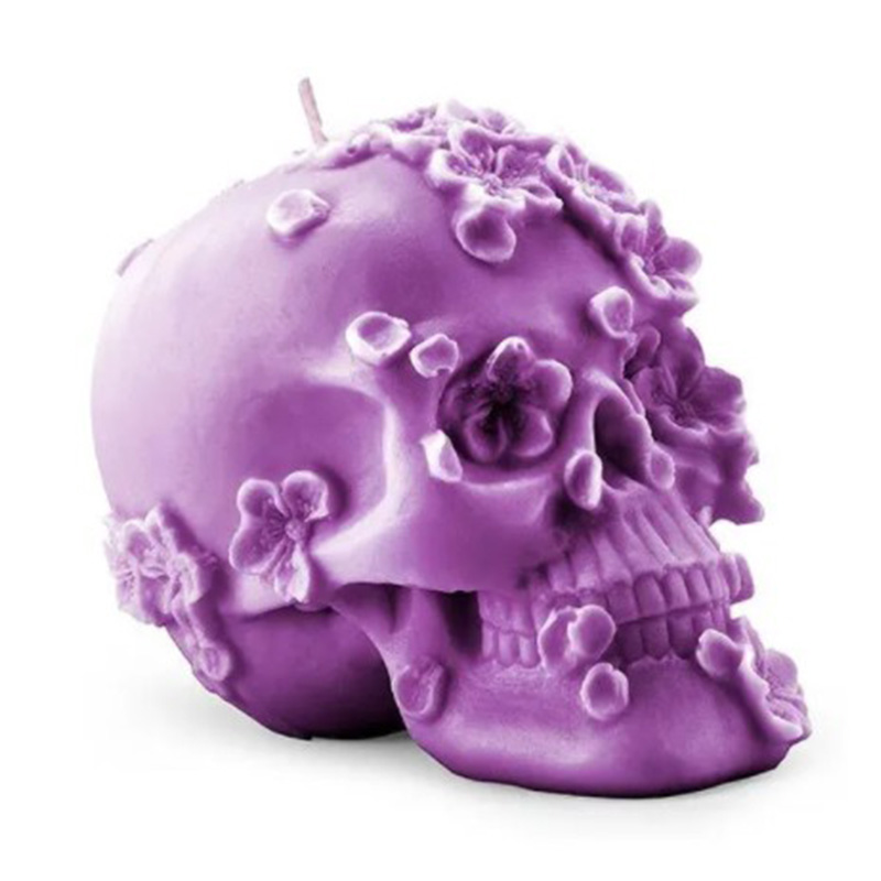 Свеча Purple Flowers Skull Пурпурный в Перми | Loft Concept 