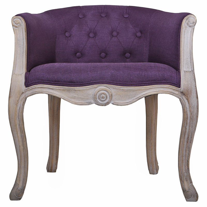 Кресло низкое в стиле прованс Louis French Armchair purple flax Фиолетовый Бежево-серый в Перми | Loft Concept 